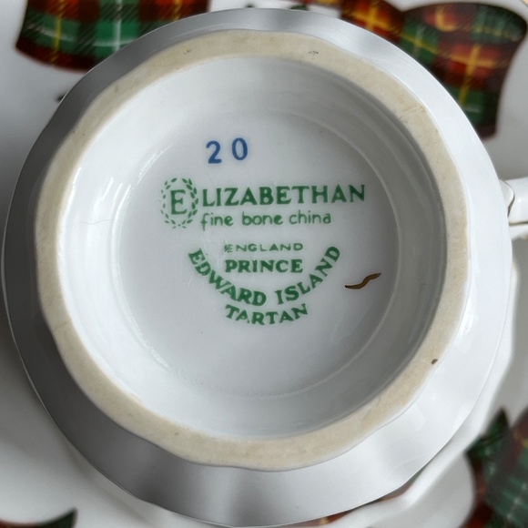 Prince Edward Island tartan tea cup & saucer, English bone china, by Elizabethan - Picture 6 of 14